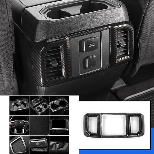 for Ford F150 F-150 2015-2020 Carbon Fiber Back Row Air Outlet Vent Cover Trim
