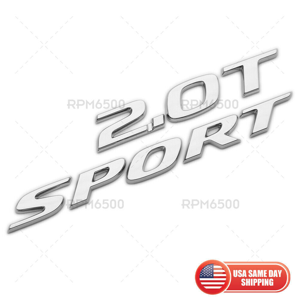 SET for Honda 2.0T Sport Luggage Rear Trunk Lid Logo Badge Nameplate Emblem Chrome