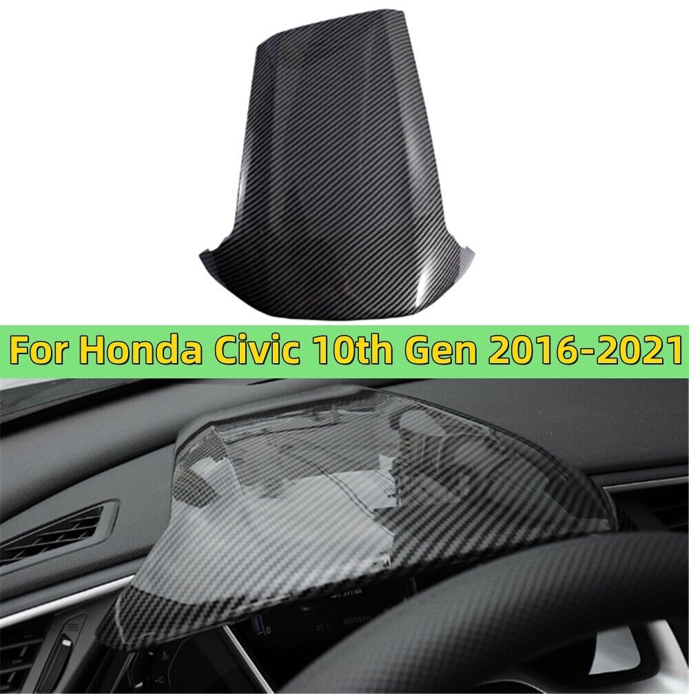 Carbon Fiber Look Front Dashboard Cover Trim for Honda for Civic 10th Gen 16-21 LHD Q