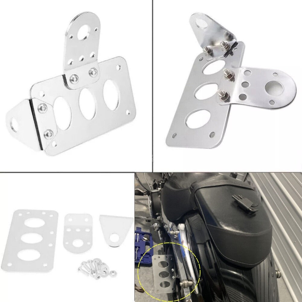 Chrome alloy motorcycle side-mounted license plate bracket suitable for Harley-Davidson - n