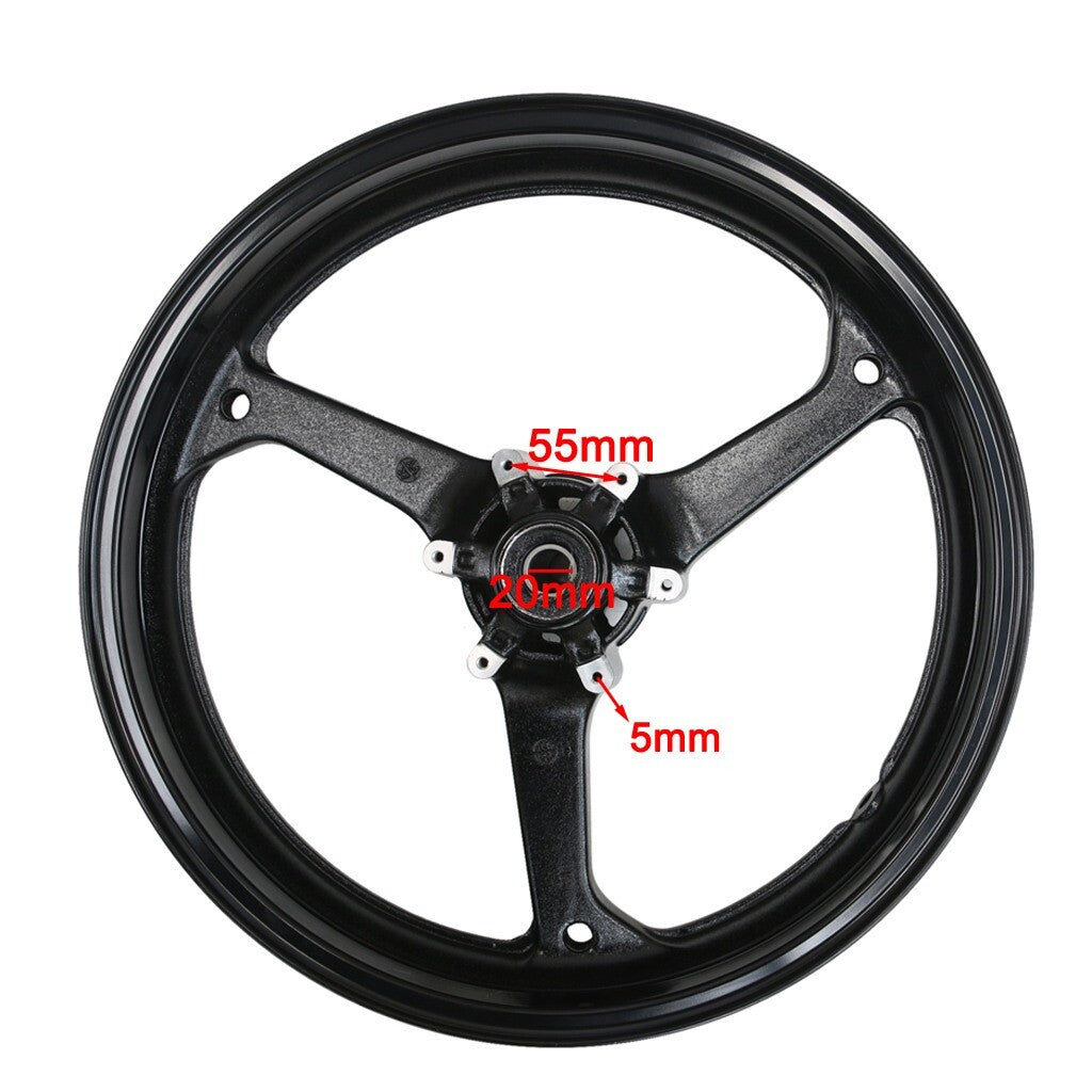 CBR600RR 07-19 Gloss Black Forged Front Wheels, Tubeless, 17 x 3.5 for Honda