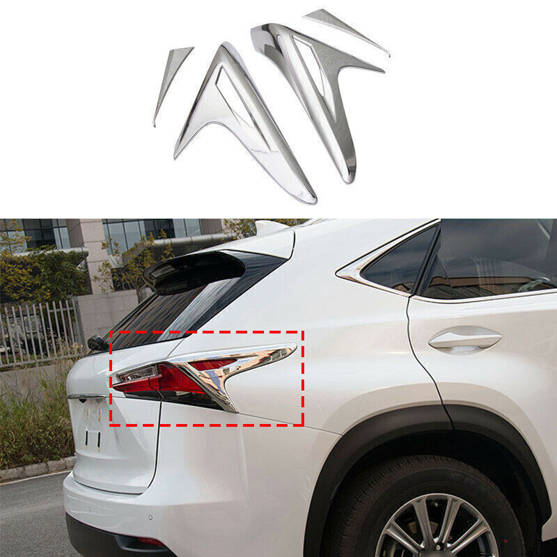 Chrome Rear Tail Light Lamp Cover Trim Decor for Lexus NX200t 300 300h 2015-2021