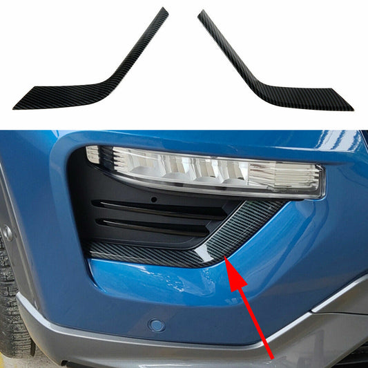 2for Ford Explorer 2020-2022 Carbon Look Fog Light Fog Lamp Moulding Cover Trim