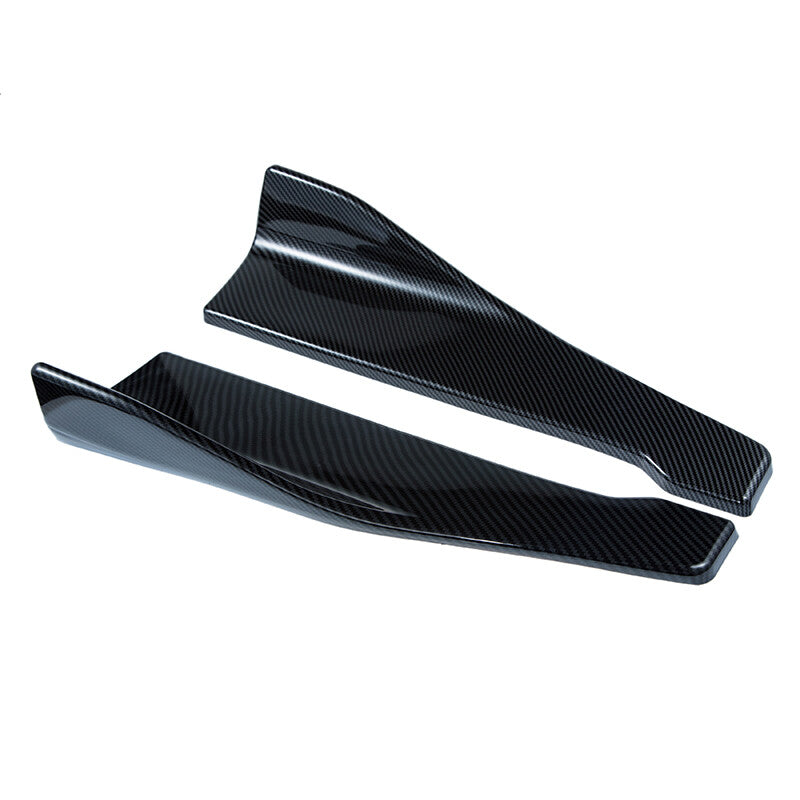 Rear bumper lip splitter, exterior side skirts, wing skirts, universal carbon fiber