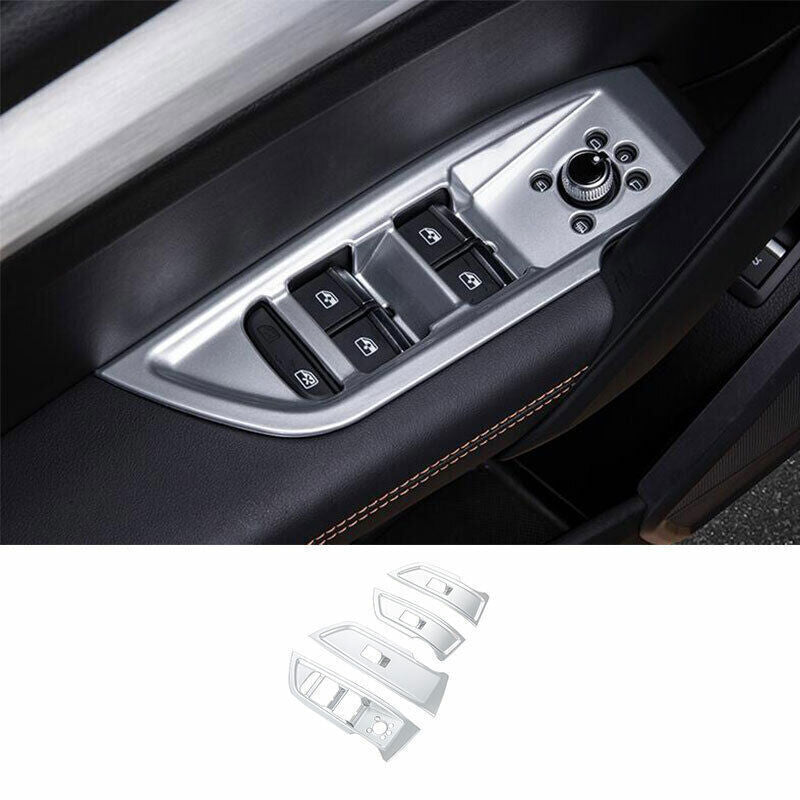 for Audi Q5 2018-2024 ABS Matte Silver Inner Window Lift Panel Switch Cover Trim