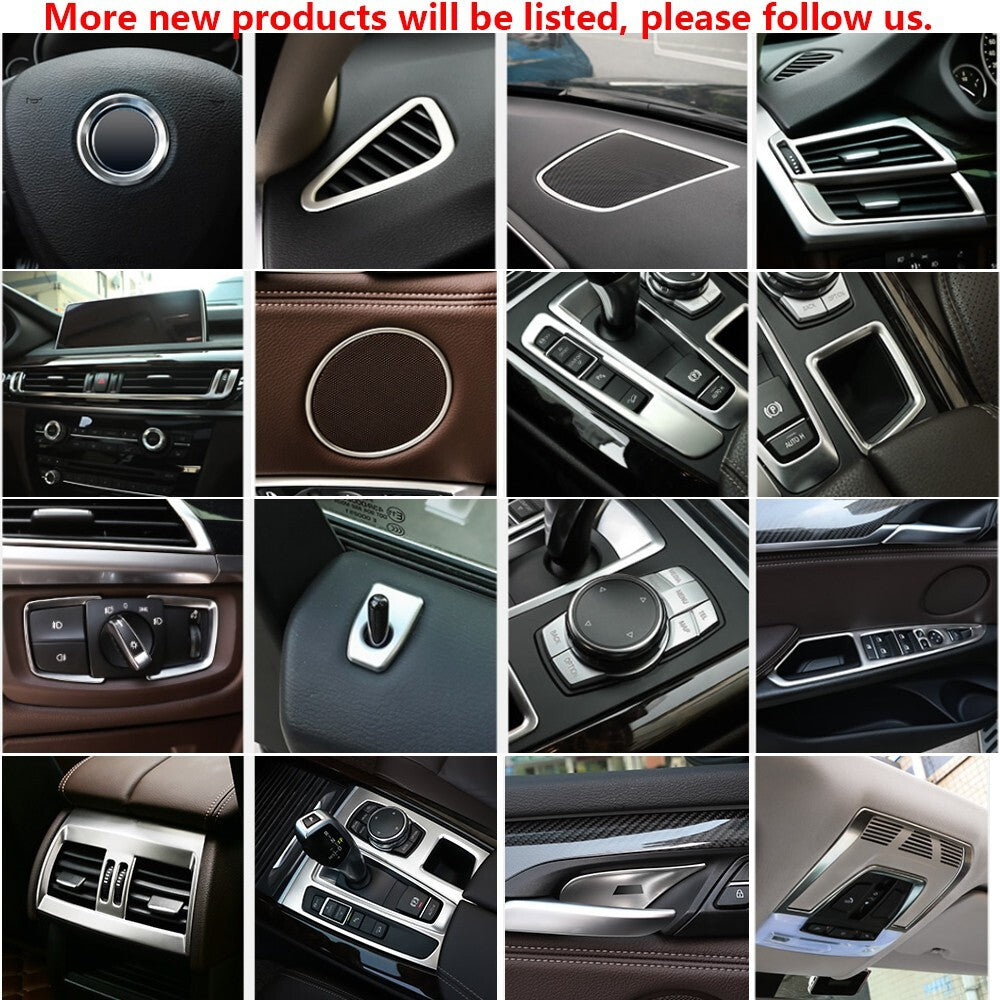 2x Stainless for BMW X6 F16 Car Interior Dashboard A Pillar Speaker Stereo Cover