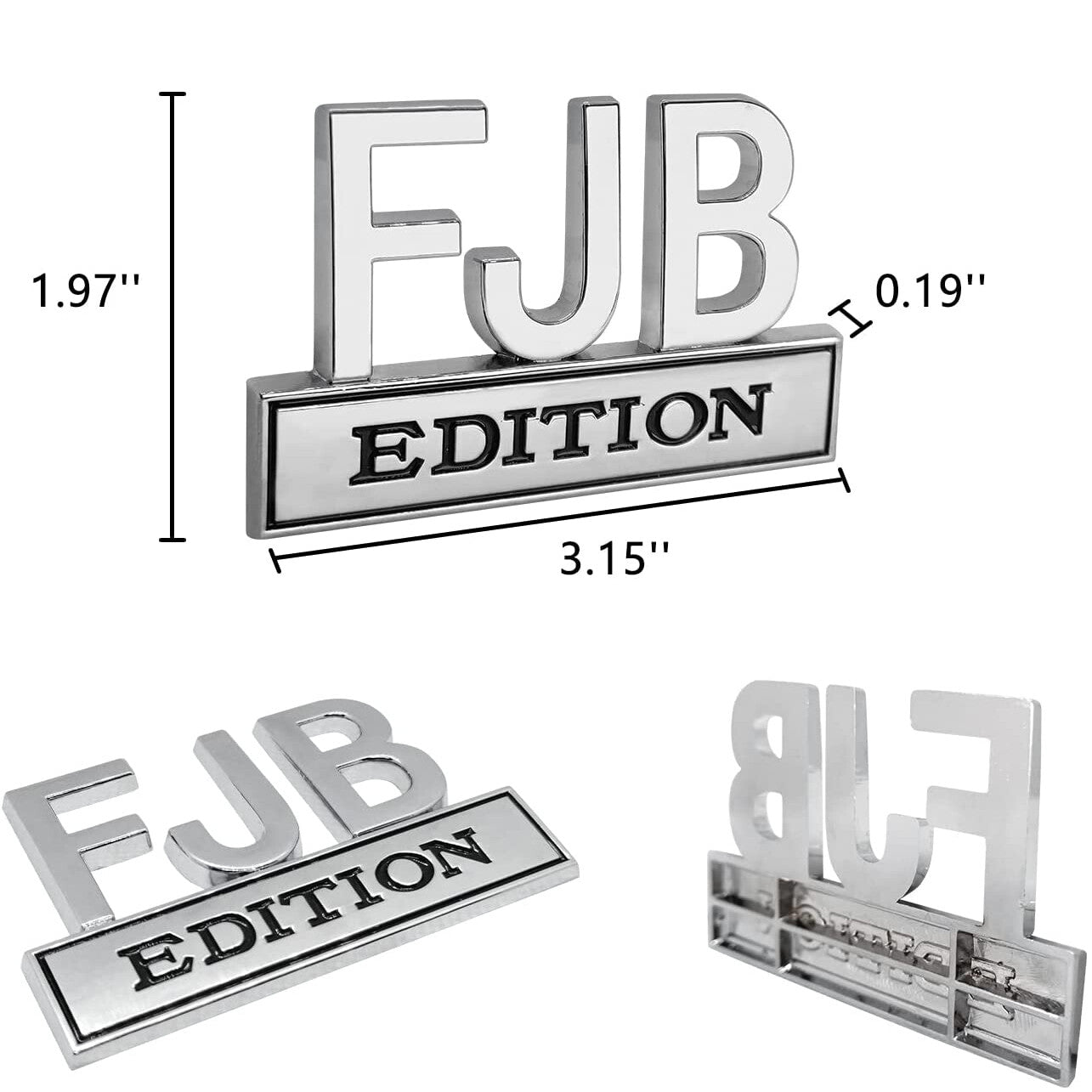 2x FJB Edition 3D Letter Emblem Badge For Truck SUV Van Car Decal Bumper Sticker Q