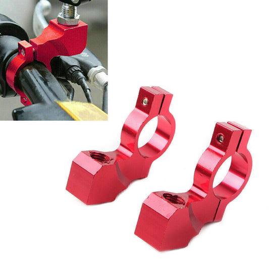 22mm 7/8'' Motorcycle Bike Handlebar Rearview Mirror Mount Bracket Clamp Red Q