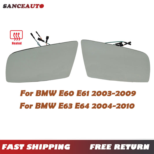 Left and right 4-pin door mirror glass with connector heating suitable for E60 E61 E63 E64- n