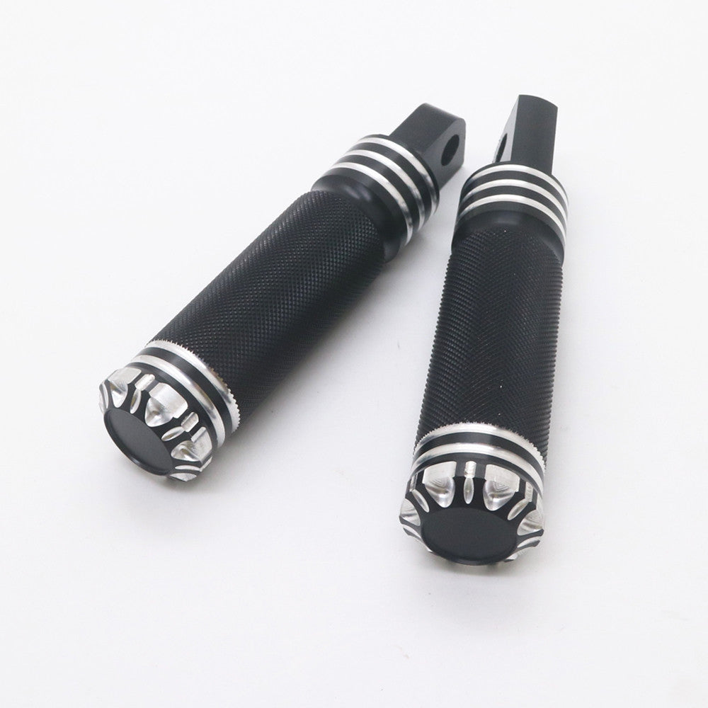 Black CNC Edge Cut Foot Pegs Rest for Harley Touring Sportster Softail Rider Q