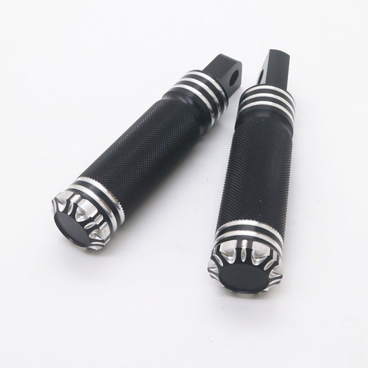 Black CNC Edge Cut Foot Pegs Rest for Harley Touring Sportster Softail Rider Q