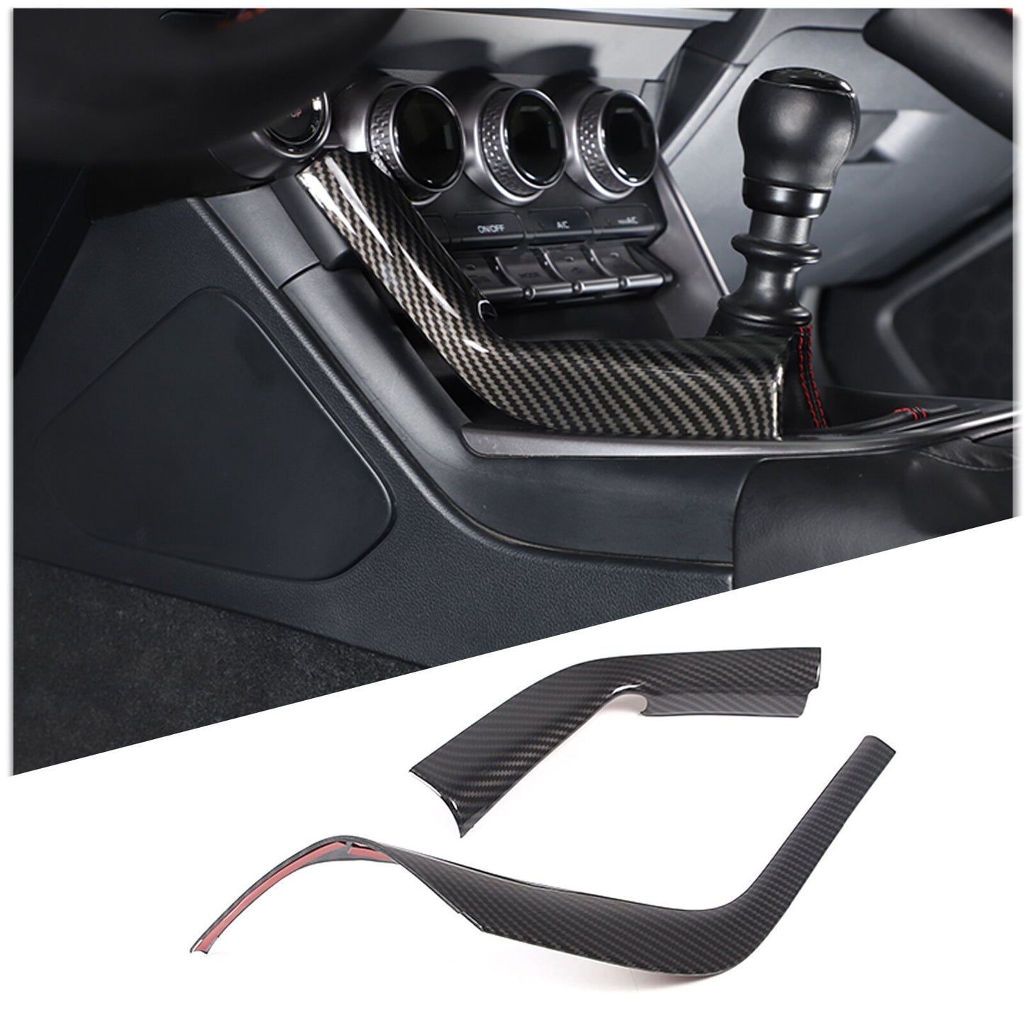 For 2009-2016 for Audi A4 Sedan Carbon Fiber Side for Smart Lock Door Handle Covers Trim- v