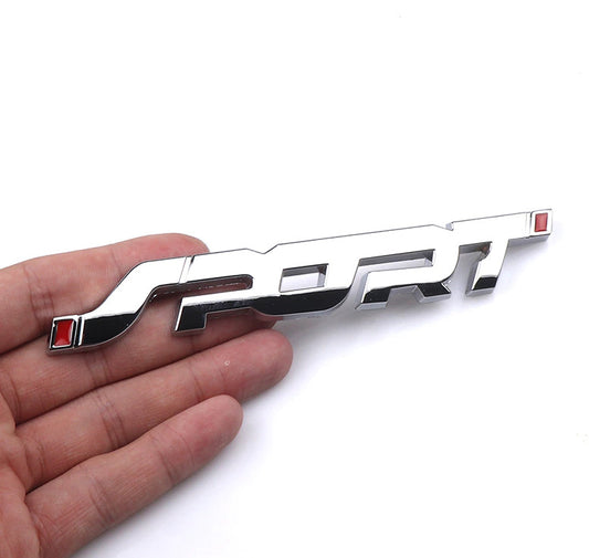 1 piece of logo badge sticker sports side fender rear boot trunk badge chrome silver