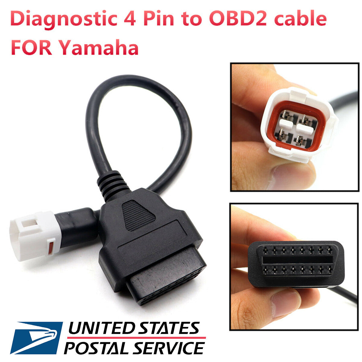 Motorcycle OBD2 Diagnostic Code Reader Adapter Scanner Cable for Yamaha R1 R6 Q