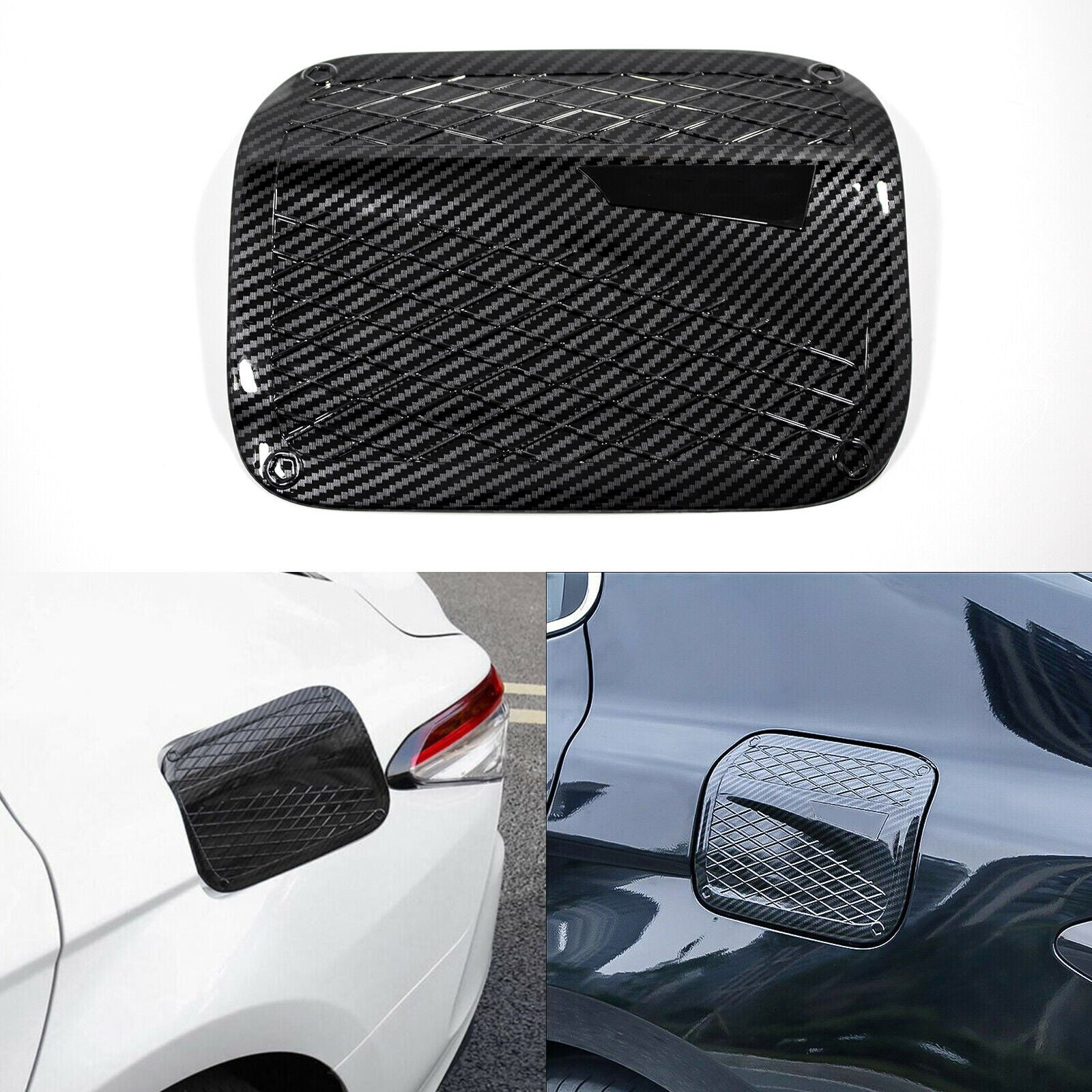 Carbon Fiber Look Fuel Tank Cap Gas Oil Box Cover for Toyota for Camry 18-23