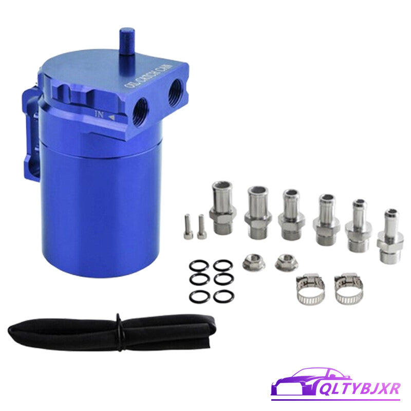 Oil Catch Can Tank Car Truck Engine 300ml Aluminum Polish Baffled Reservoir Blue