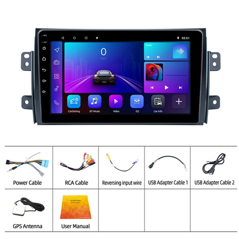 Android 9Inch Mirror Car Radio Player GPS Navigation Audio For 06-12 for Suzuki SX4
