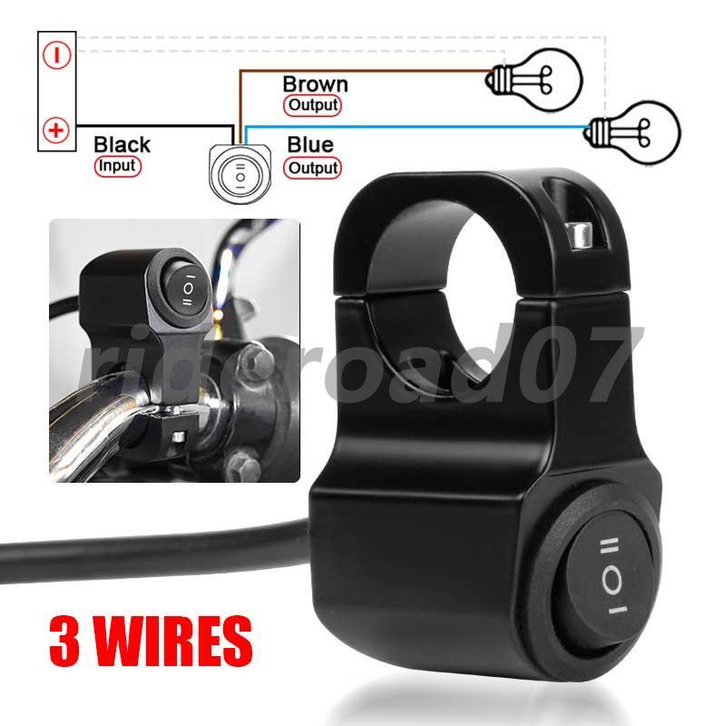 7/8 Motorcycle ATV Handlebar Mount ON/OFF Switch For Headlight Fog Light Lamp