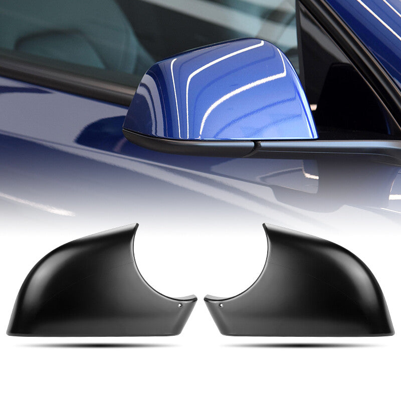 PAIR Left+Right Side Door Wing Mirror Cover Lower Holder for Tesla for Model y Black