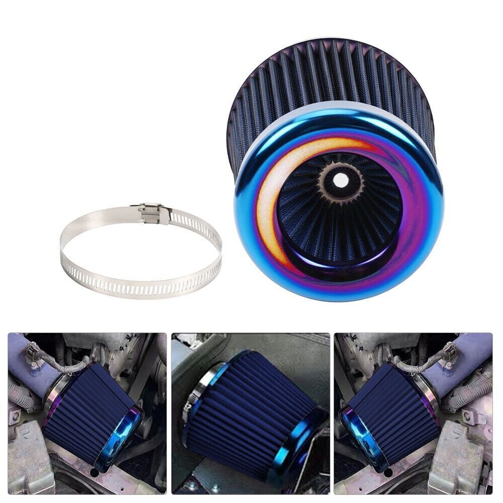 376mm Inlet Cold Air Intake Cone Replacement Washable Clamp-On Dry Air Filter Q