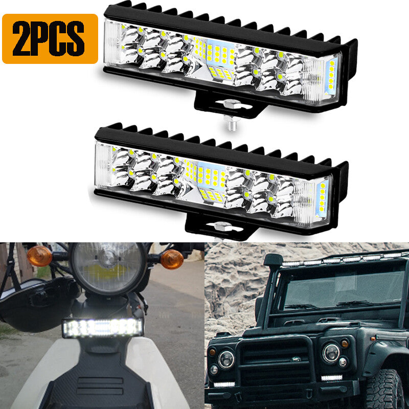 2x 6inch LED Work Driving Light Bar DRL Flood Spot Combo Offroad Fog Lamp Truck