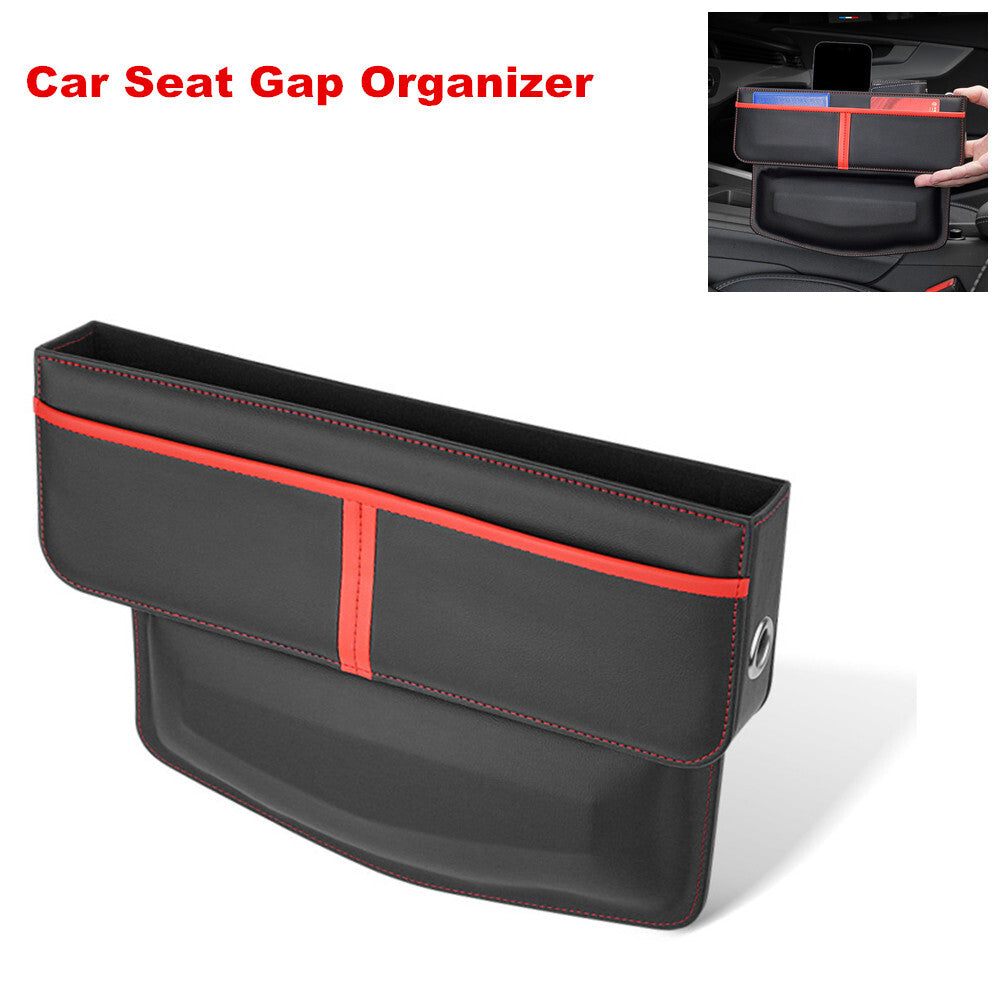1-Pack Car for Seat Gap Filler Polyurethane Synthetic Leather Car for Seat Storage Bag, Universal Storage Pocket n
