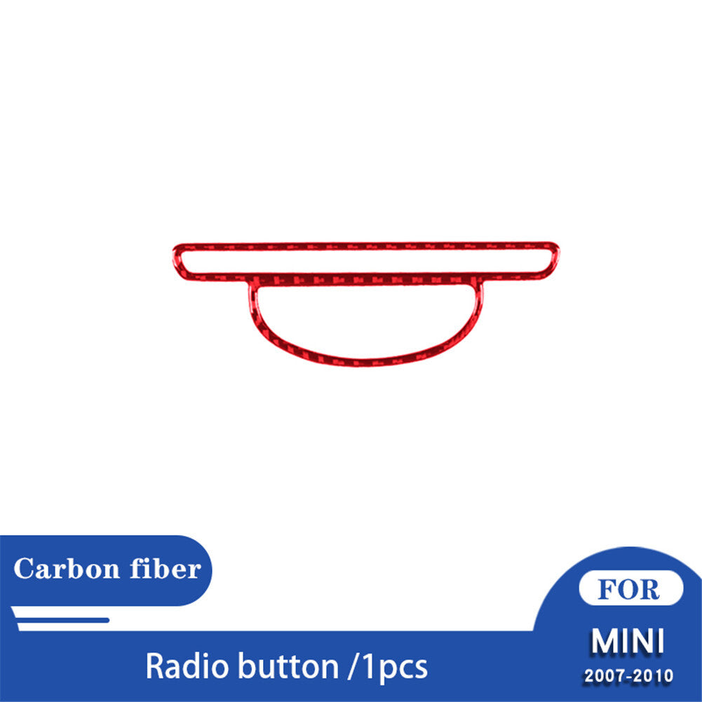 Red Carbon Fiber CD/DVD Button Frame Cover for Subaru Legacy Outback 2010-2014 v