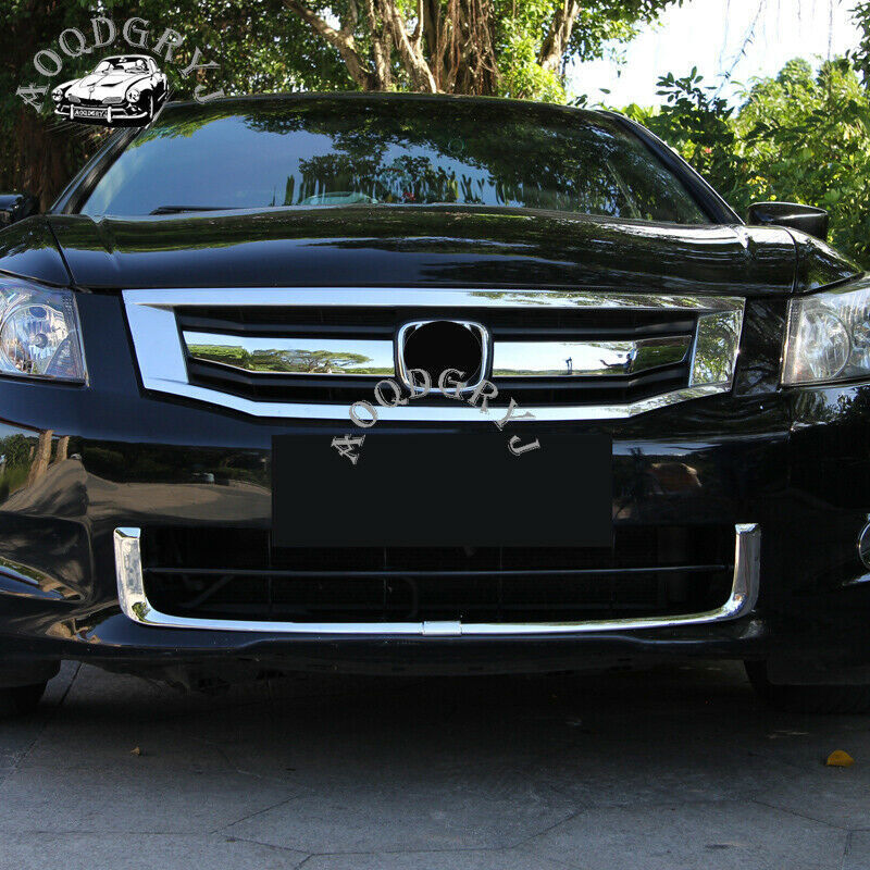 for Honda Accord 4DR Sedan 2008-2010 ABS Chrome Front Grill Insert Cover Trim 2P