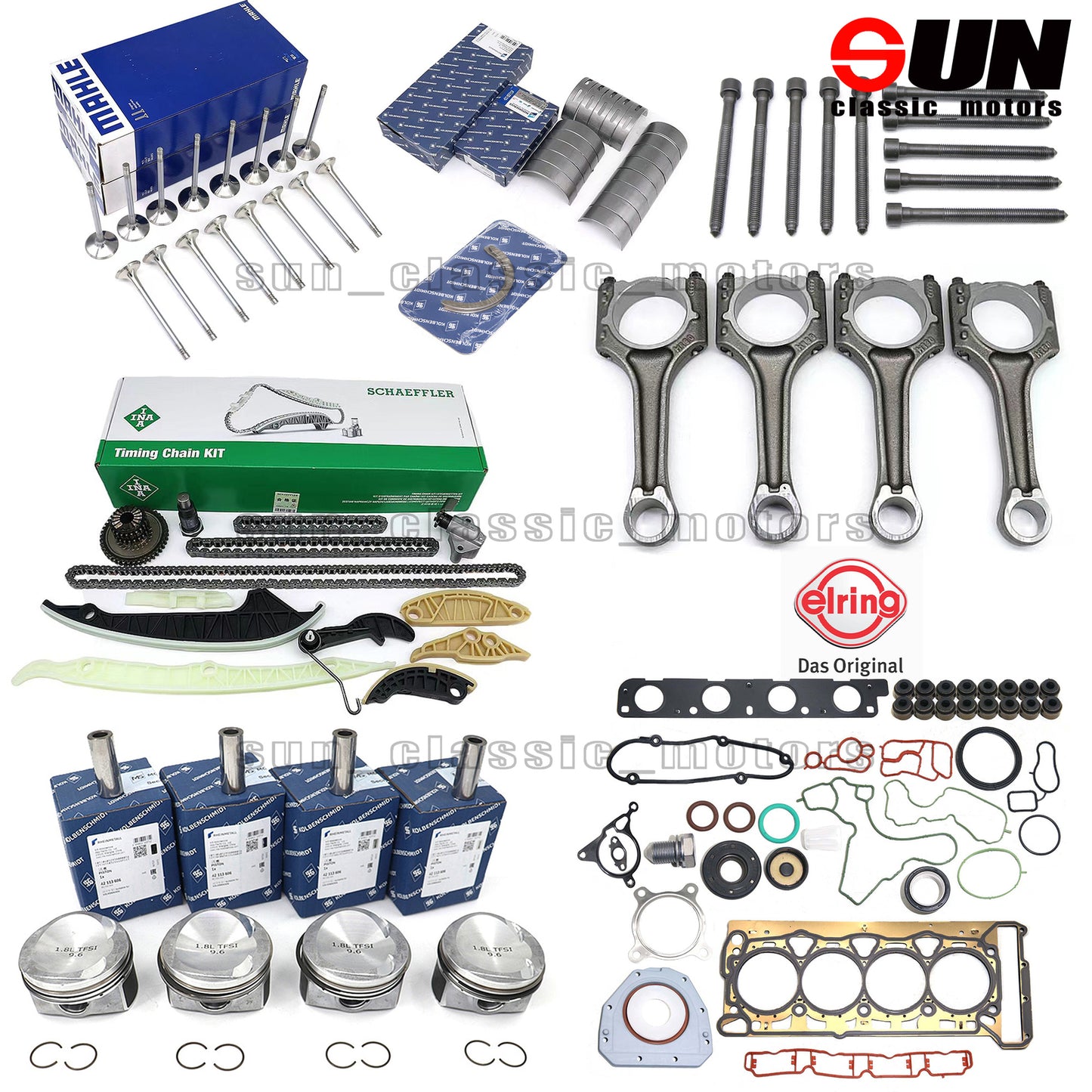 Engine cylinder rebuild and overhaul kit suitable for Audi A3 A4 1.8 TFSI CDAA CDHA CDHB-