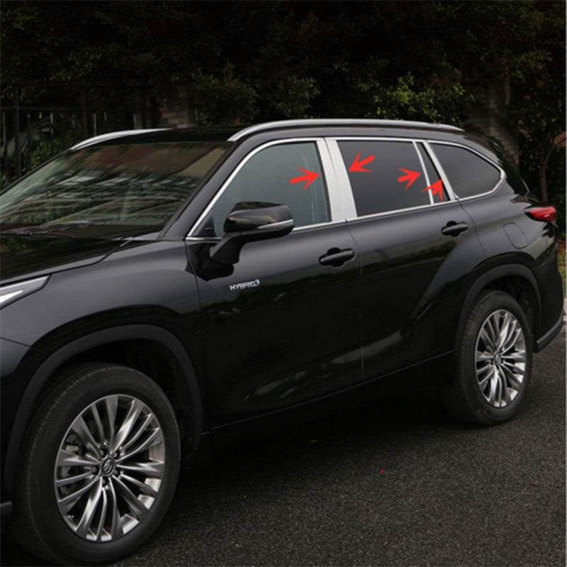 Chrome Steel Pillar Posts for Toyota Highlander 2020-2022 Door Trim Cover Kit 8x