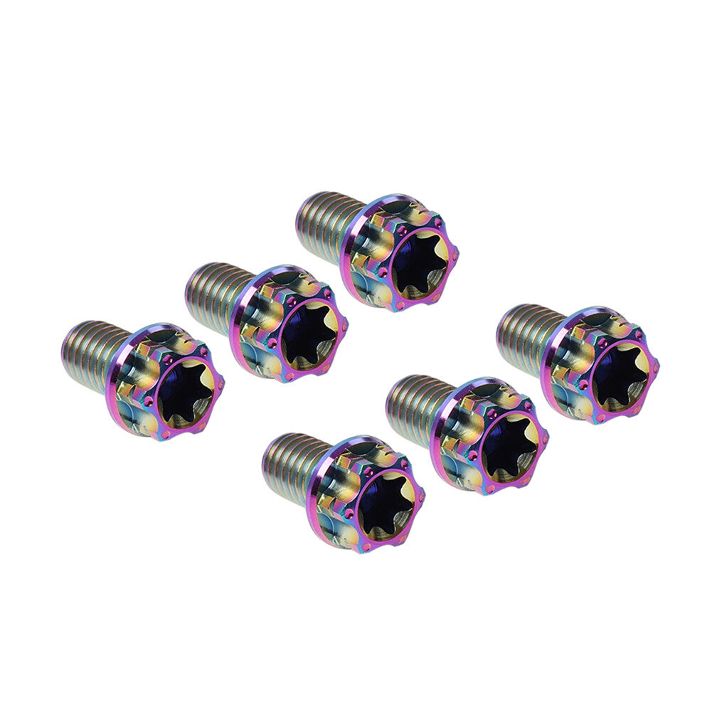 6pcs Bolts Torx Head Flange Screws M6x35mm For Motorcycle Bike Rainbow
