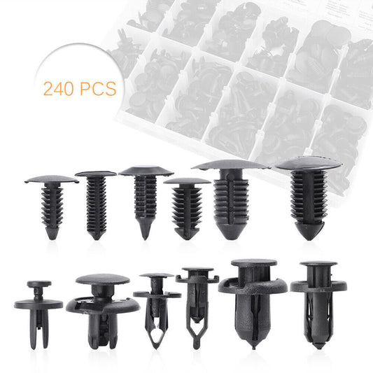 240pcs Car Body Retainer Push Type Pin Rivet Trim Clip Panel Moulding 12 Sizes Q