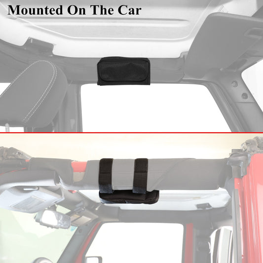 Roll Bar Sunglasses Holder Storage Bag for Jeep for Wrangler JL JK JT TJ 2007-2024 Q