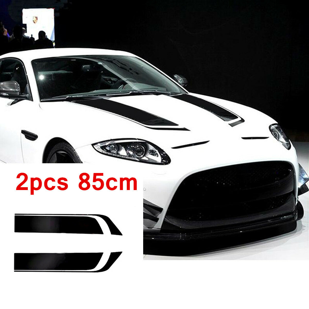 Black Hood Roof Rally Racing Stripe Decal Vinyl Sticker For Car Accessories