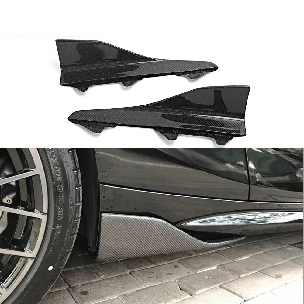 Carbon Fiber Fit For 2016-20 for BMW F87 M2 P Style Side Skirt Splitter Lip Spoilers