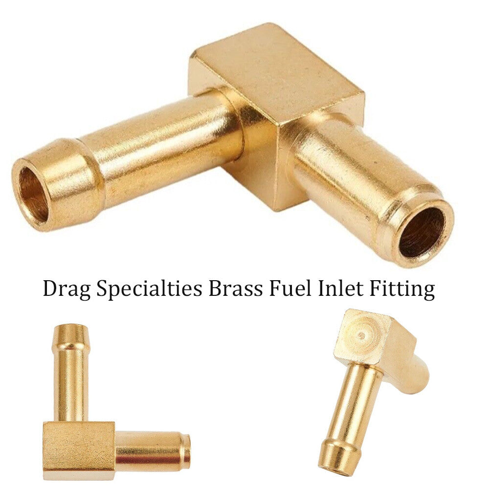 Drag Specialties Brass Fuel Import Fittings 1/4 Inch for 84-06 CV Carb for Harley - n