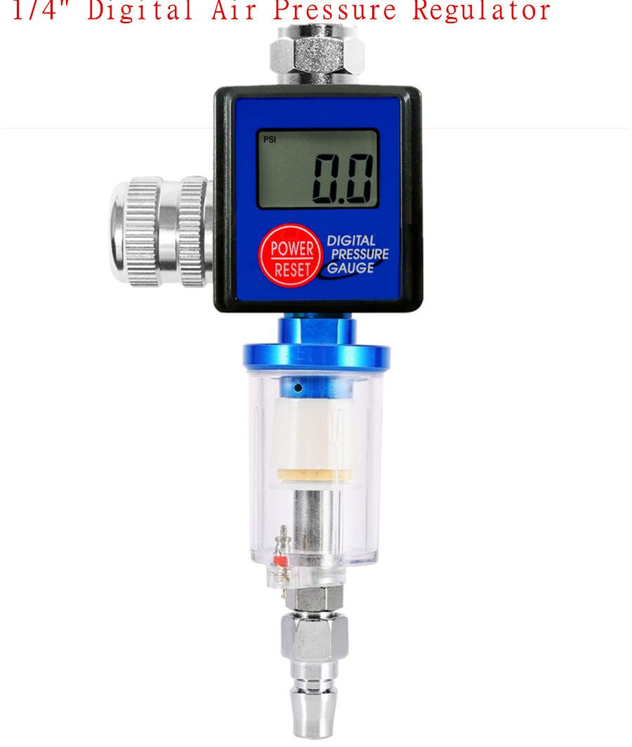 Air Pressure Regulator Gauge Spray Gun Digital Paint w/ Oil-water Separator Tool