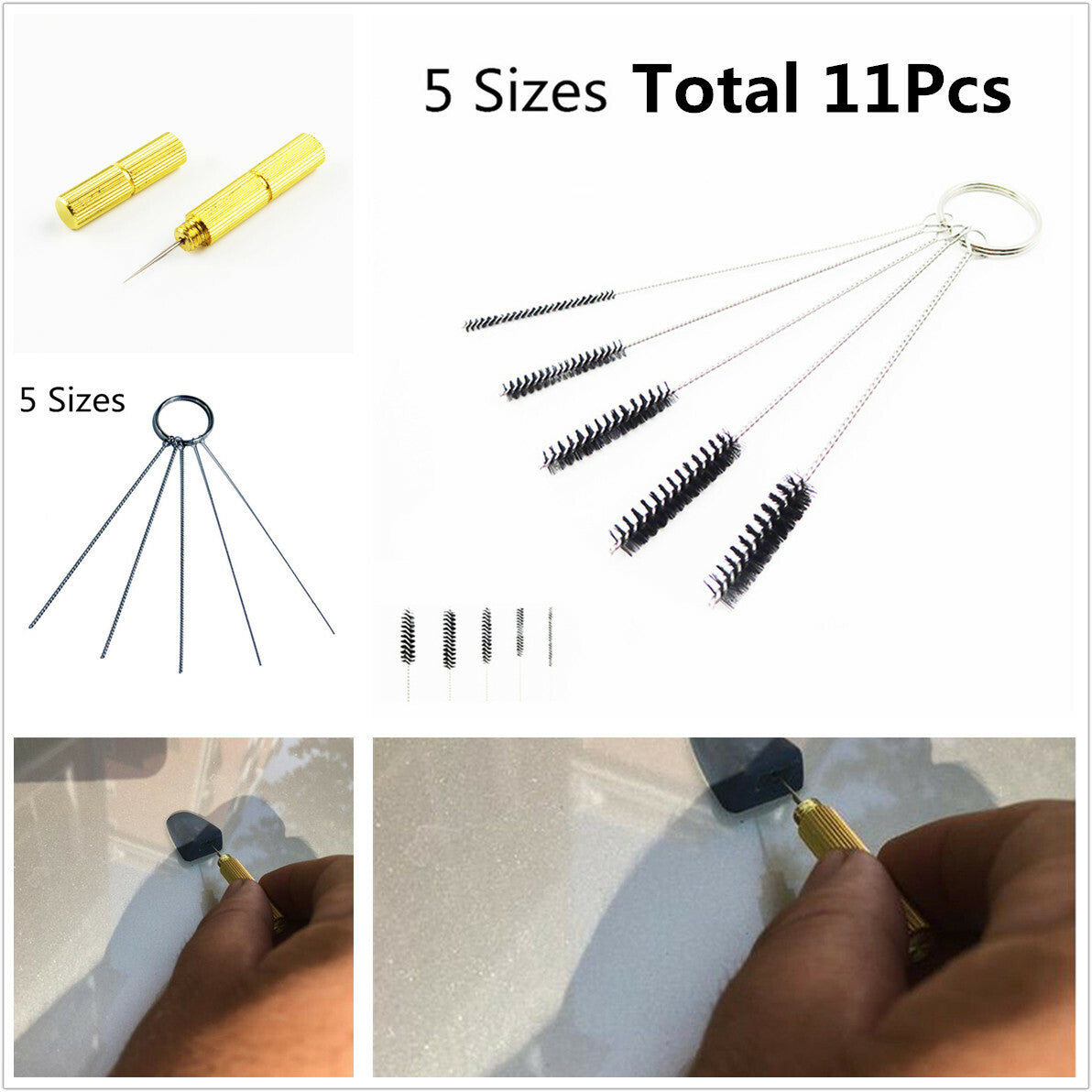 11-Piece Windshield Spray Washer Nozzle Washing Machine Cleaner Car Brush Tool Set n