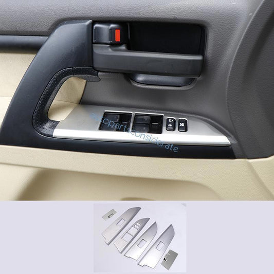 for Toyota for Land Cruiser 2013-2021 Silver Look Window Lift Lock Switch Panel Trim