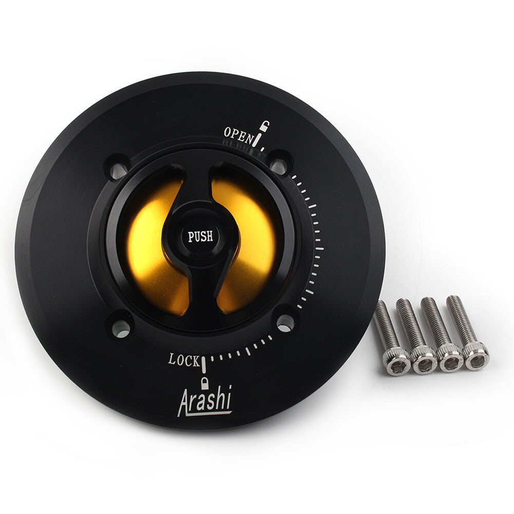 For RSV1000 RSV4 APRC R Tuono V4R Gold Keyless Fuel Gas Tank Cover Cap