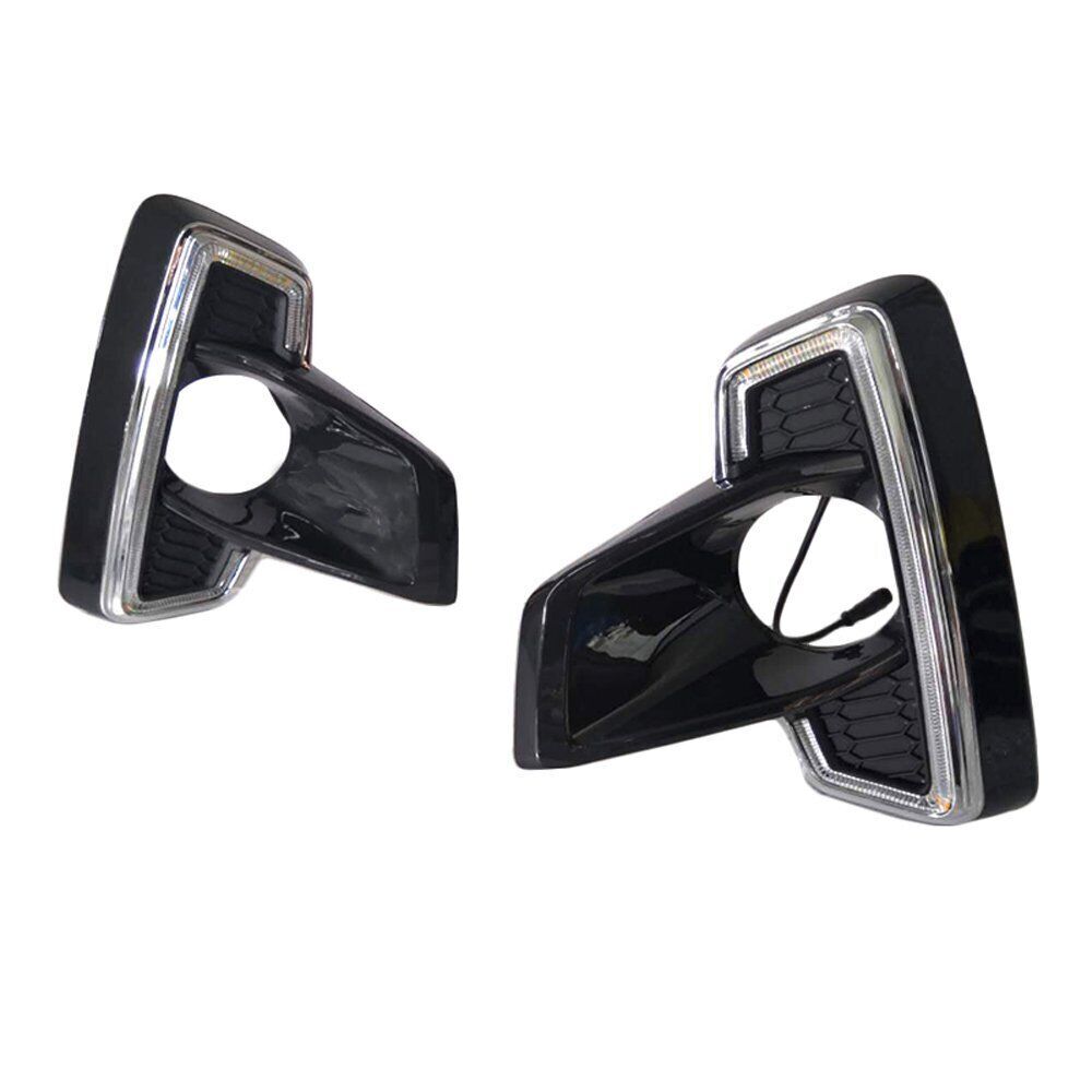 for Toyota Hilux Rocco 2018 Auto LED DRL Daytime Running Light Fog Lamp