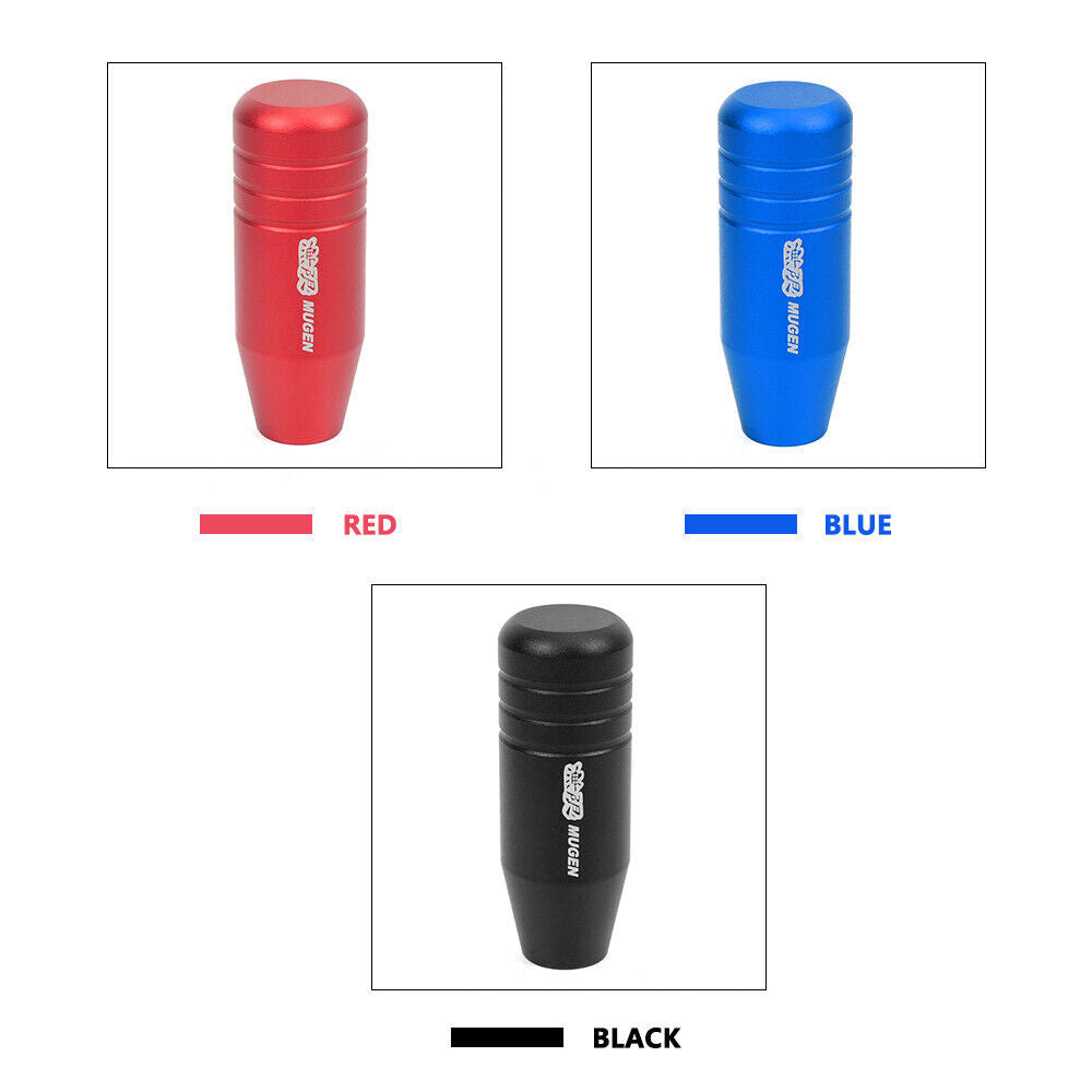 MUGEN 90mm Universal Aluminum Black Manual Car Gear Stick Shift Knob Shifter