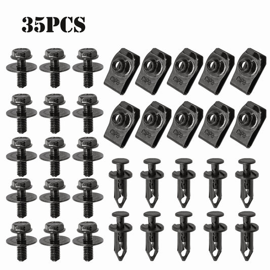 35Pcs Car Bumper Cover Splash Shield Mud Guard Screw Bolt Clips for Toyota for Lexus Q