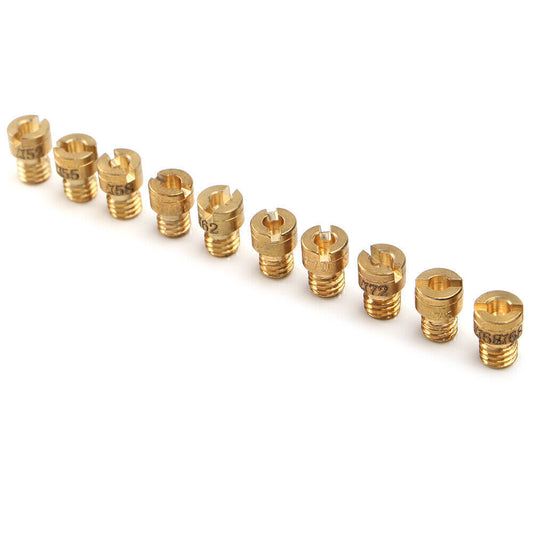 10pcs Carb Main Jets for 50-200cc China scooters #52/55/58/60/62/65/68/70/72/75 Q