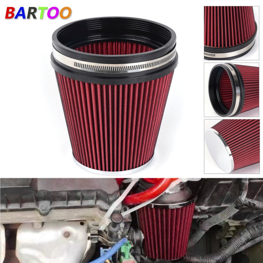 6 152mm Inlet Car Truck Air Intake Cone Replacement Dry Air Filter 7in Tall Red Q