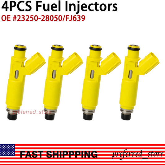 4-piece new fuel injector set 23250-28050, suitable for RAV4 2.0L L4 2001-2003- v