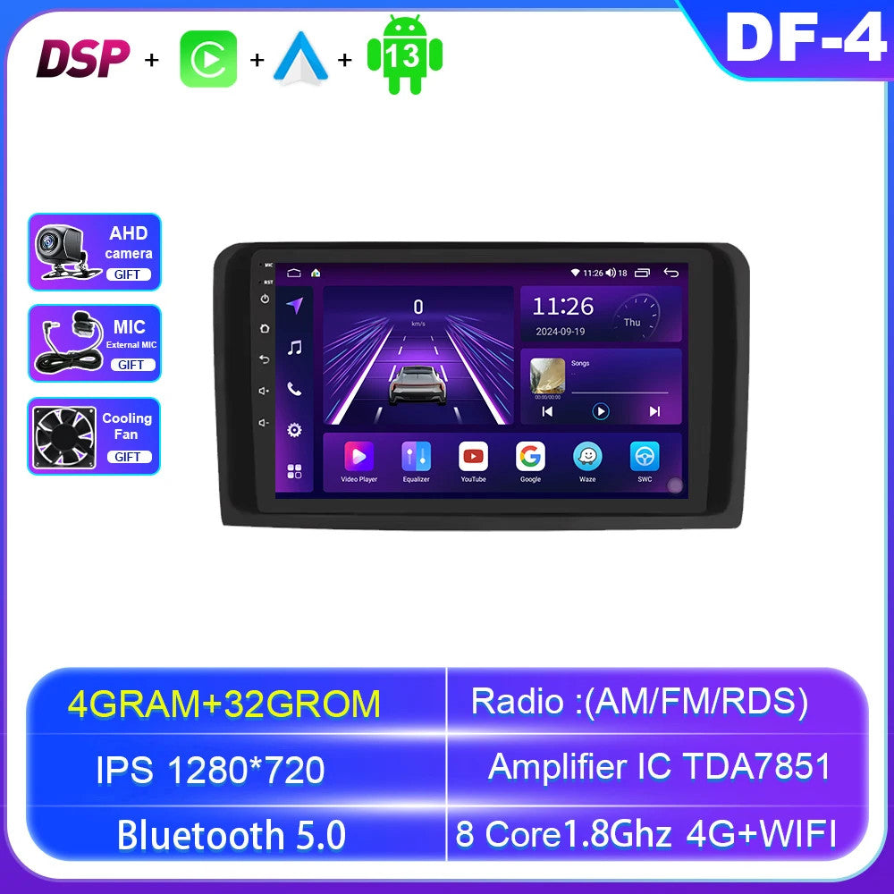 for Mercedes for Benz ML W164 X164 ML350 ML300 GL500 CarPlay Car Radio Screen GPS