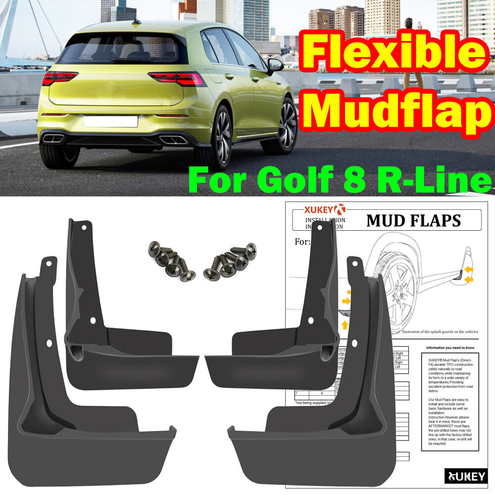 Molded Mud Flaps Splash Guards Mudguard for VW for Golf 8 MK8 R-Line GTI GTD GTE Q