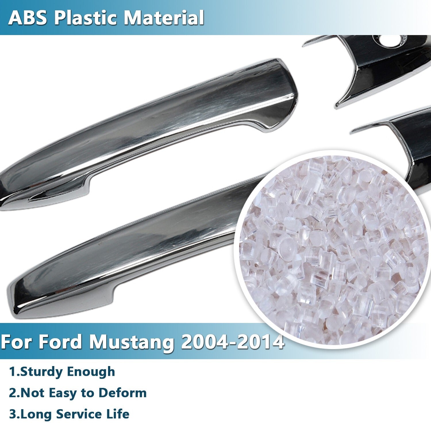Door Handle Shell Decor Cover Trim for Ford for Mustang 2004-2014 Accessories Chrome