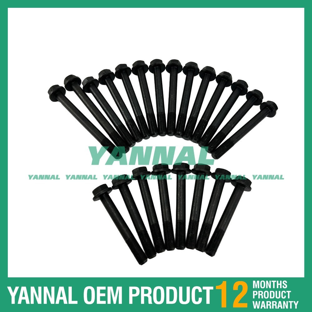 One set of cylinder head bolts for Perkins 1004-4 excavator engine parts.